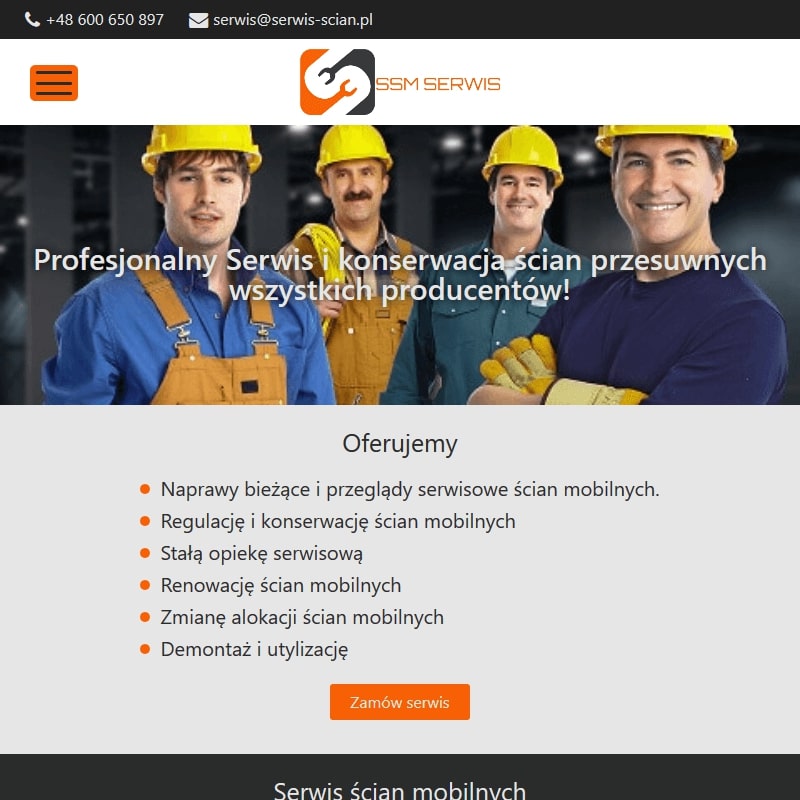 Warszawa - regulacja ścian przesuwnych