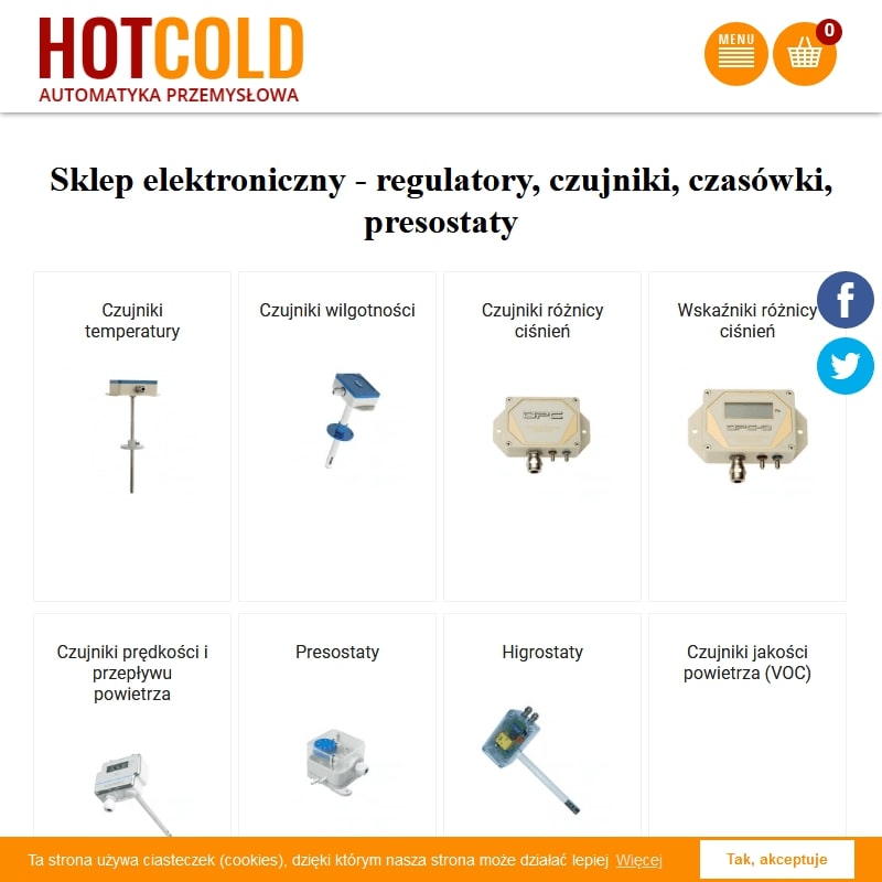 Czujniki parametrów jakości powietrza naścienne