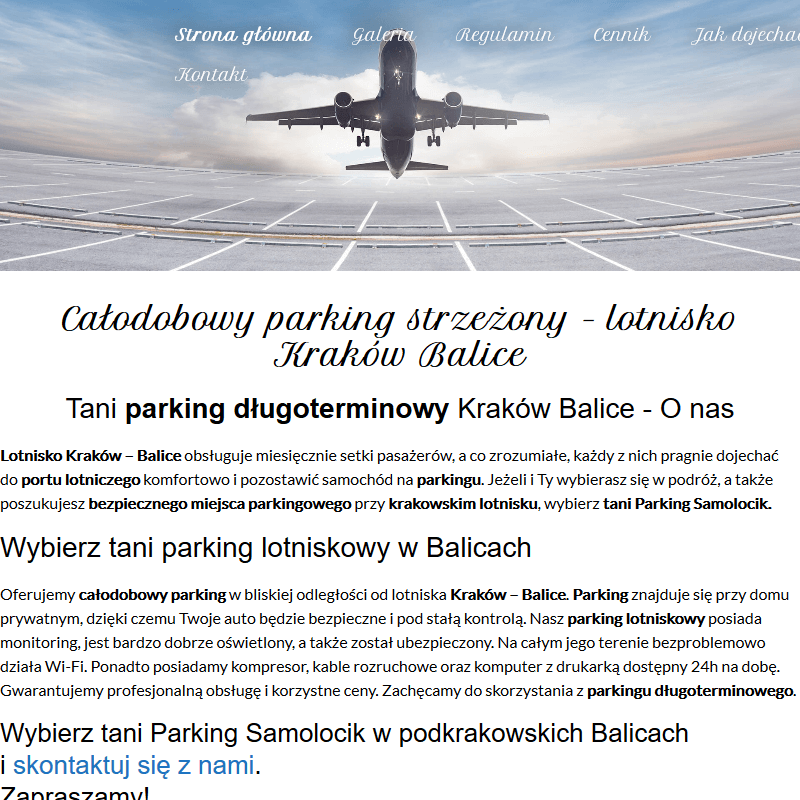 Miejsca parkingowe balice w Krakowie