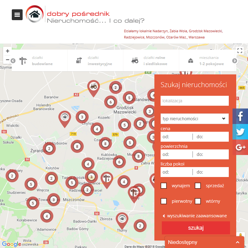 Ożarów Mazowiecki - działki budowlane żabia wola