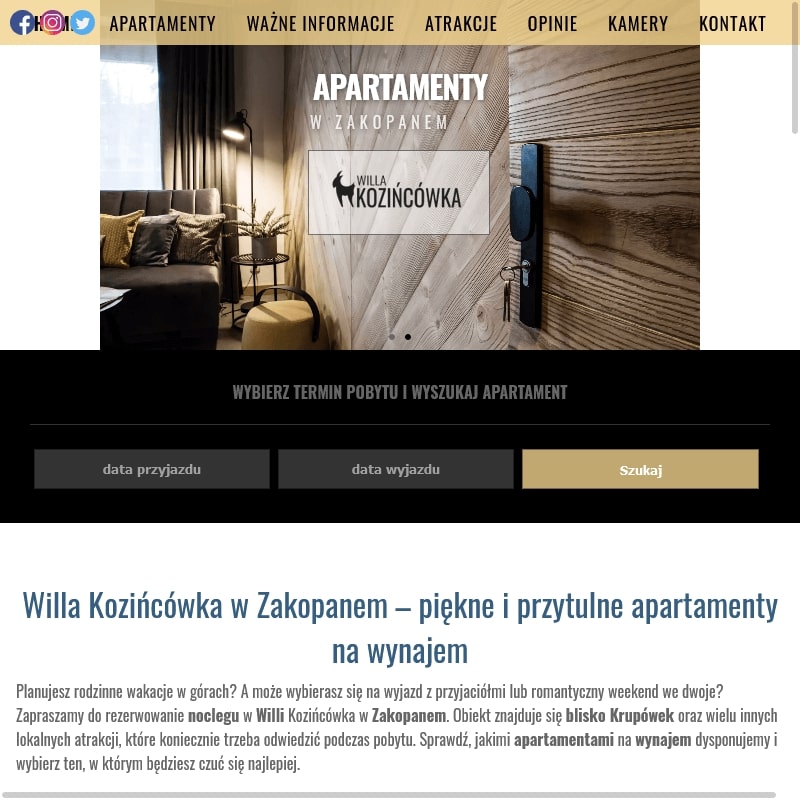 Kuźnice apartamenty w Zakopanem